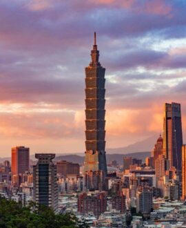 City View of Taipei 101 Tower During Sunset | Dintravel® City View of Taipei 101 Tower During Sunset