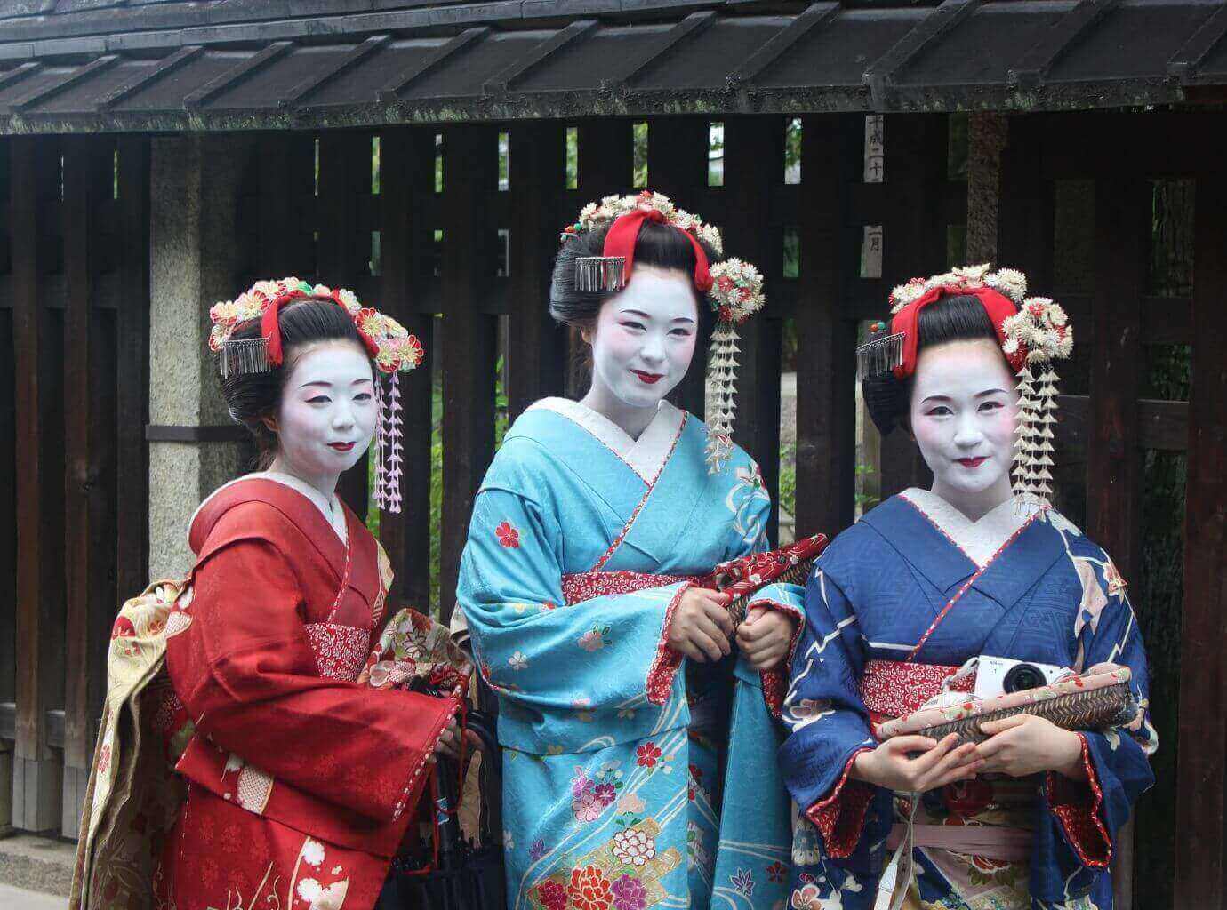 Three Geishas Kyoto Japan